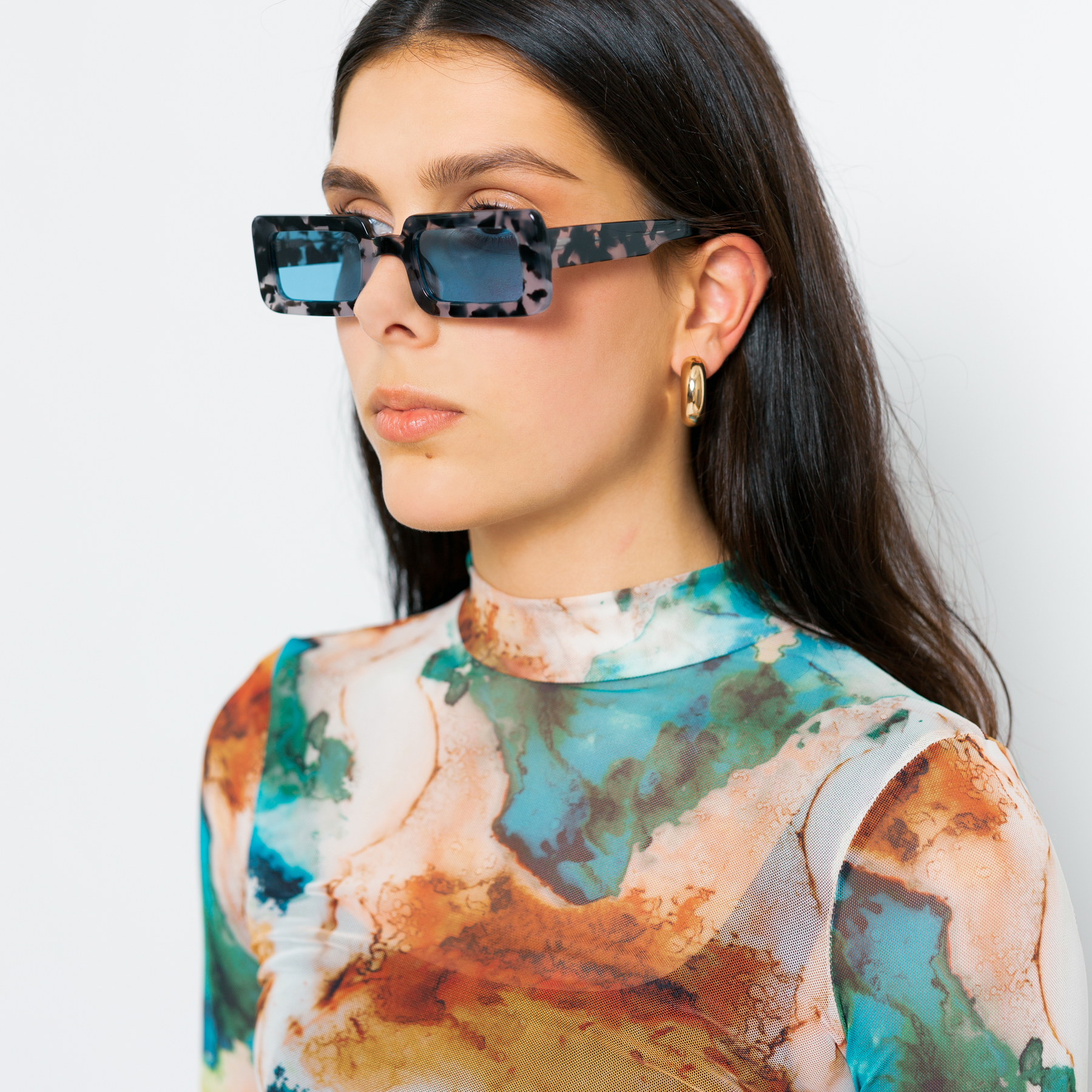 Acetate Sunglasses Blue Lens